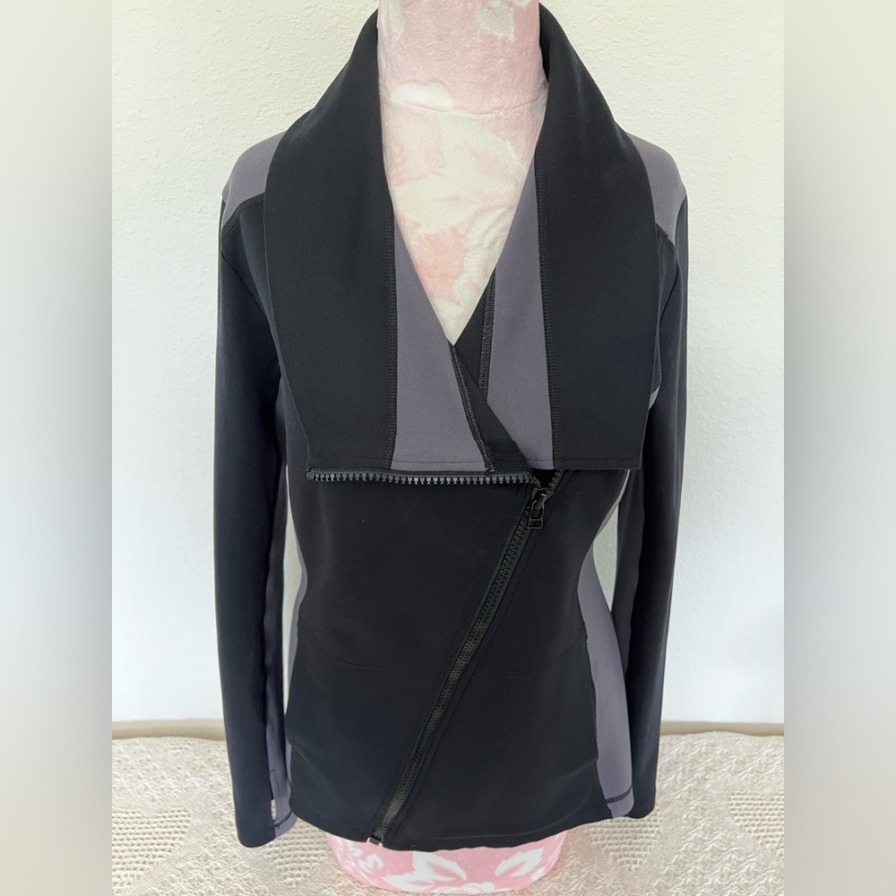 CAbi Black and Gray Zippered Jacket